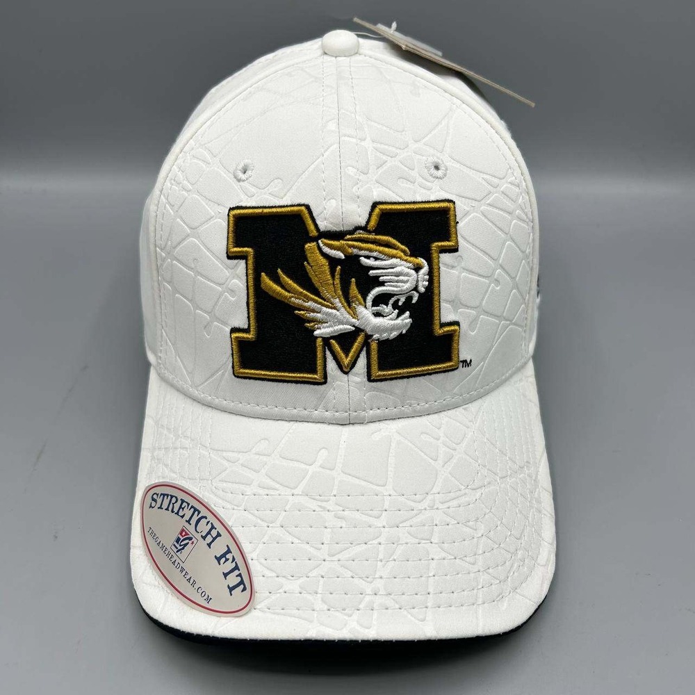 Missouri Tigers NCAA Hat Men M-L White The Game Stretch Fitted Cap New